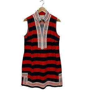 Sail to Sable NWT Classic Sleeveless Striped Embroidered Nautical Dress XL